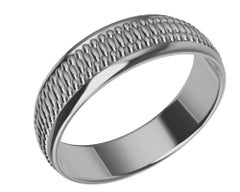 Platinum Milgrain Polished Wedding Band