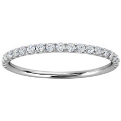 Mini bague Voyage français en platine avec diamants pavés de 1/6 carat « Tw »
