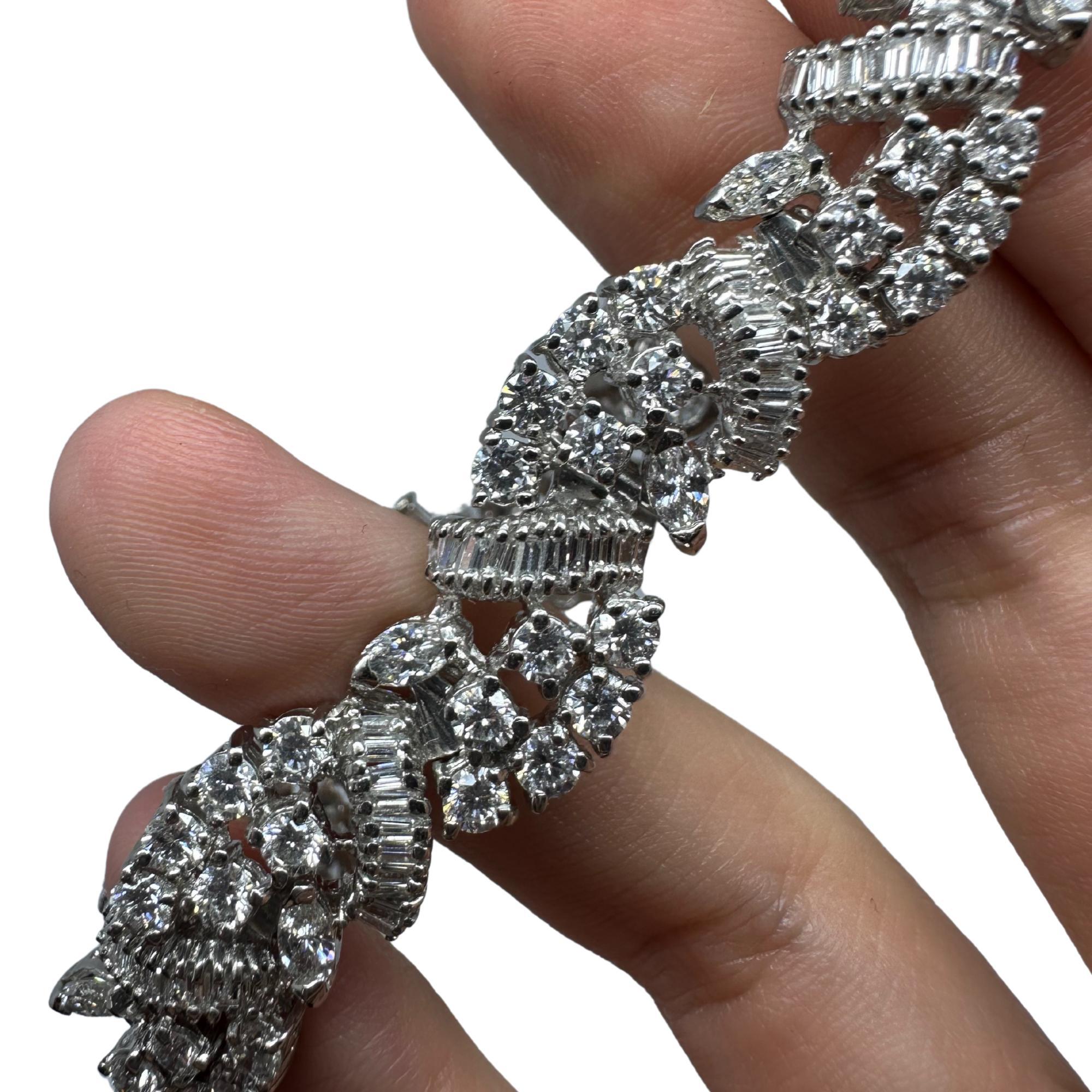 Bracciale in platino con diamanti a taglio misto in vendita 3