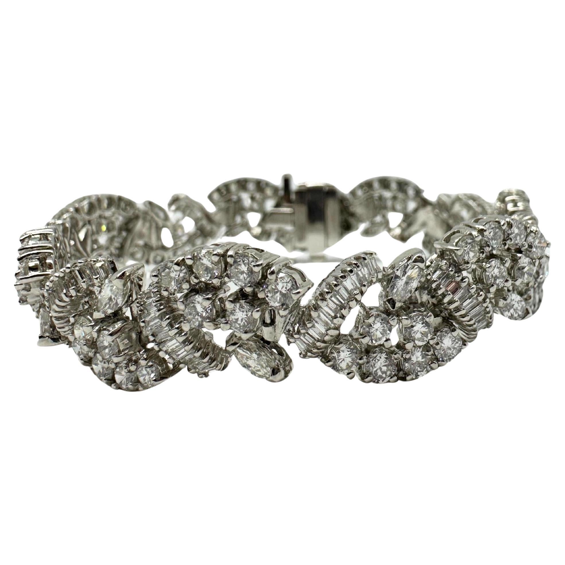 Platinum Mixed Cut Diamond Bracelet