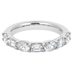 Platinband mit gemischten Diamanten