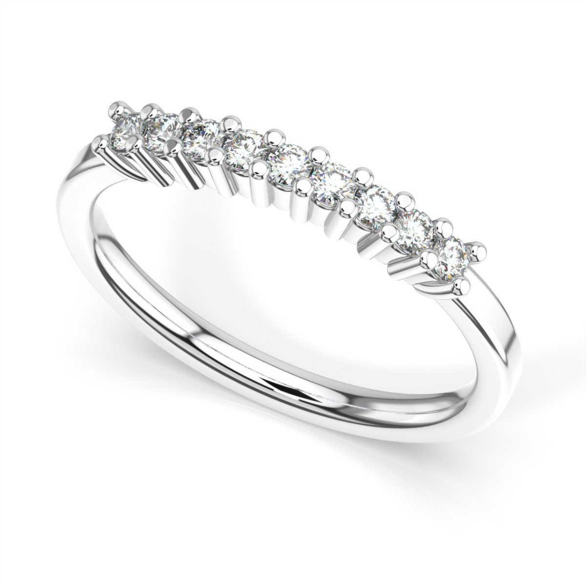 Round Cut Platinum Muareen Petite Diamond Ring '1/4 Ct. Tw' For Sale