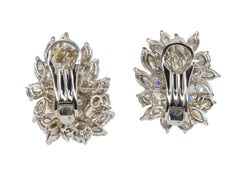 Platinum Multi-Cut Diamond Cluster Statement Earrings