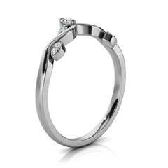 Platinum Narin Delicate Organic Design Diamond Ring '1/10 Ct. tw'