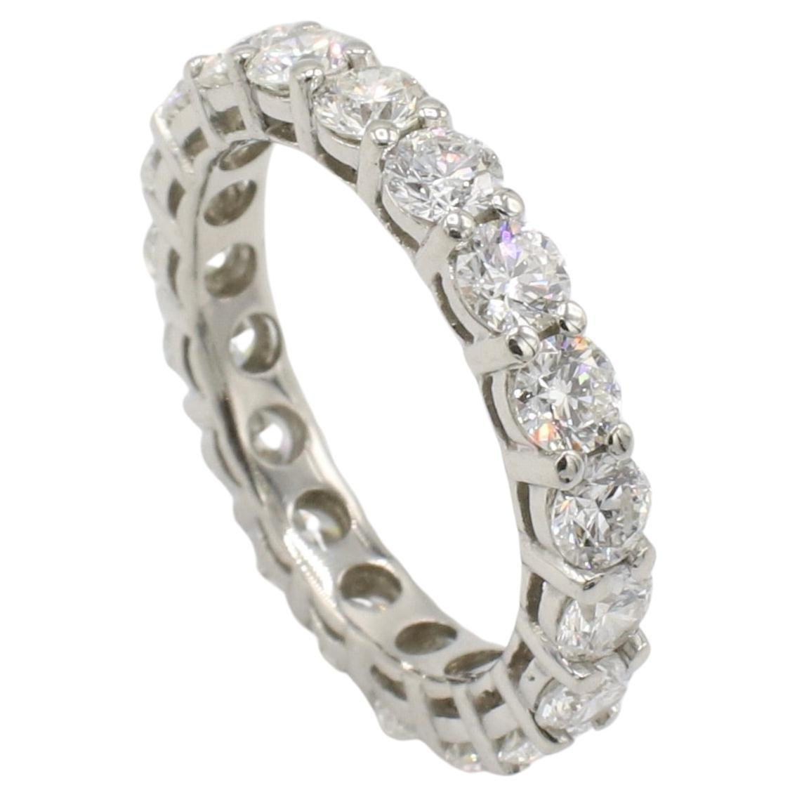 Platinum Natural 2.00 Carat Diamond Eternity Band Wedding Ring  For Sale