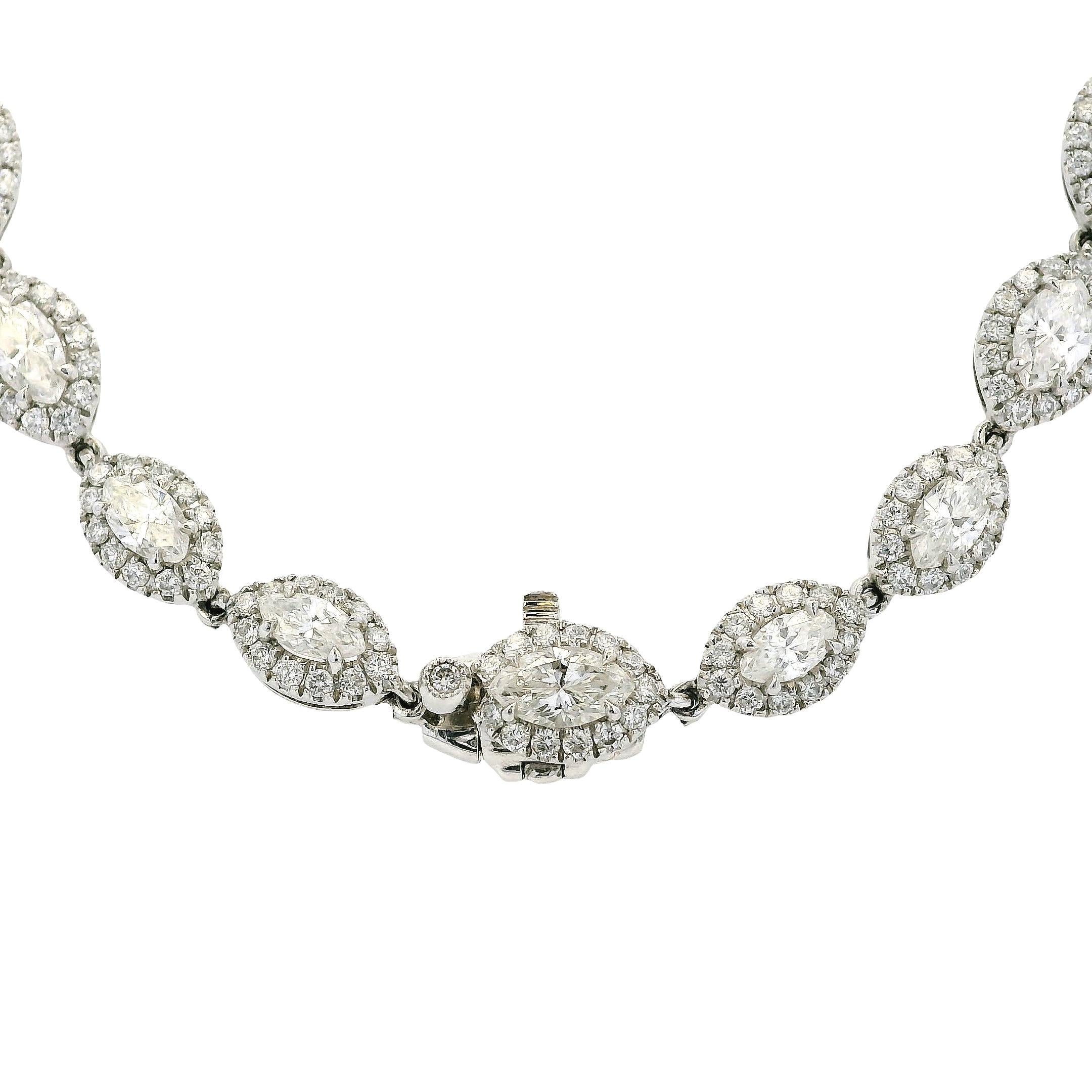 Platino Natural 27.83ctw Collar de Diamantes en Gota en venta 4