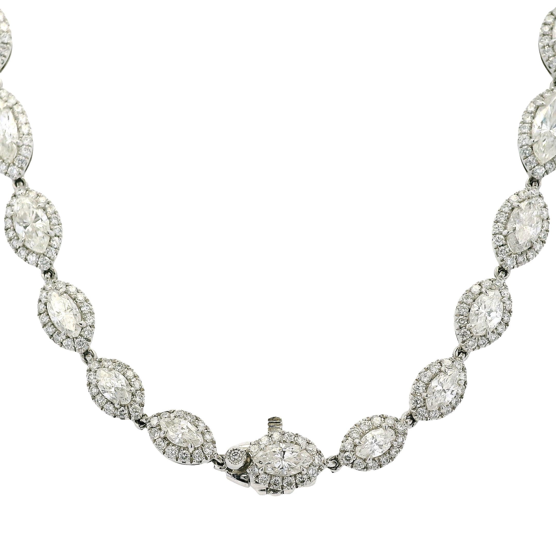 Platino Natural 27.83ctw Collar de Diamantes en Gota en venta 5