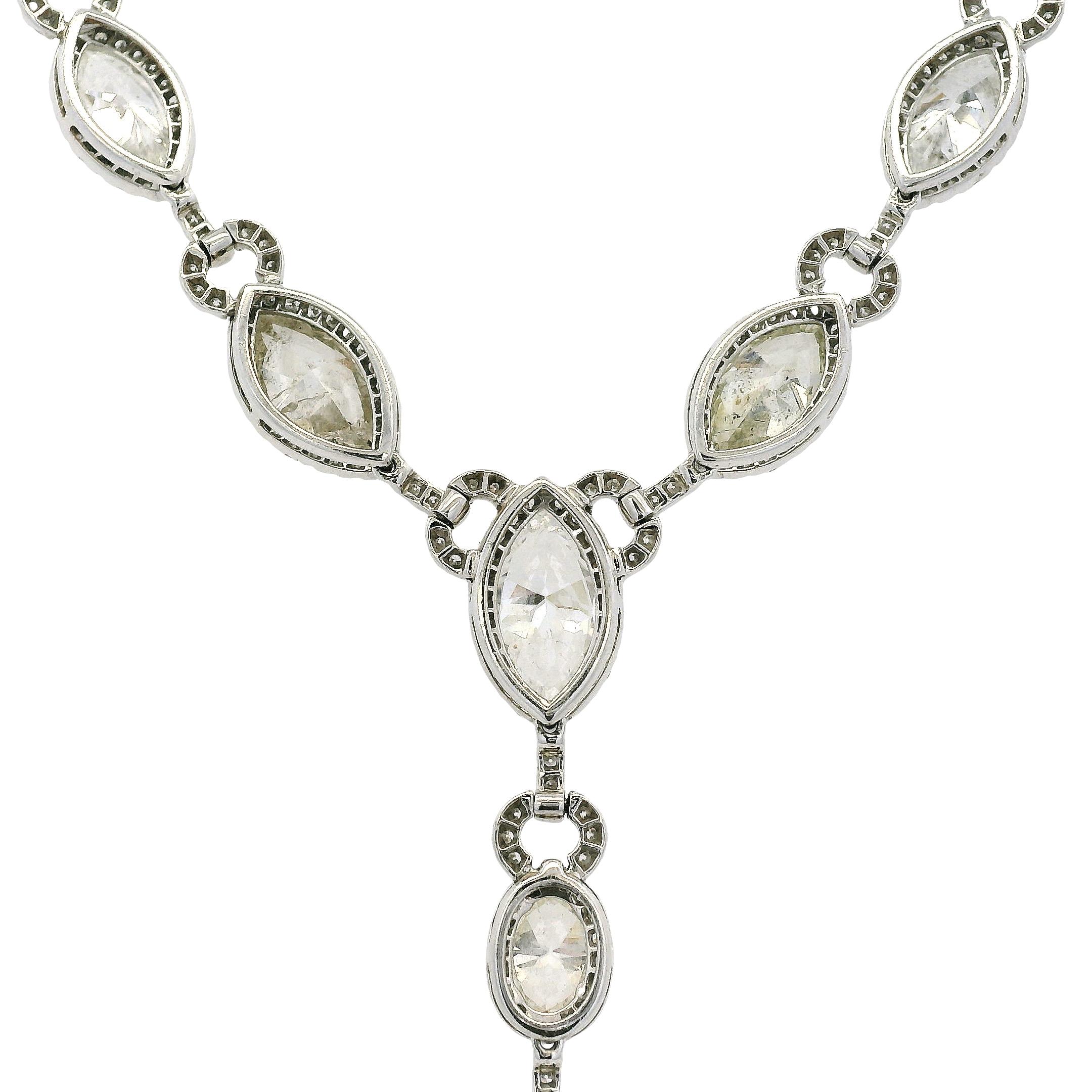 Platino Natural 27.83ctw Collar de Diamantes en Gota en venta 6