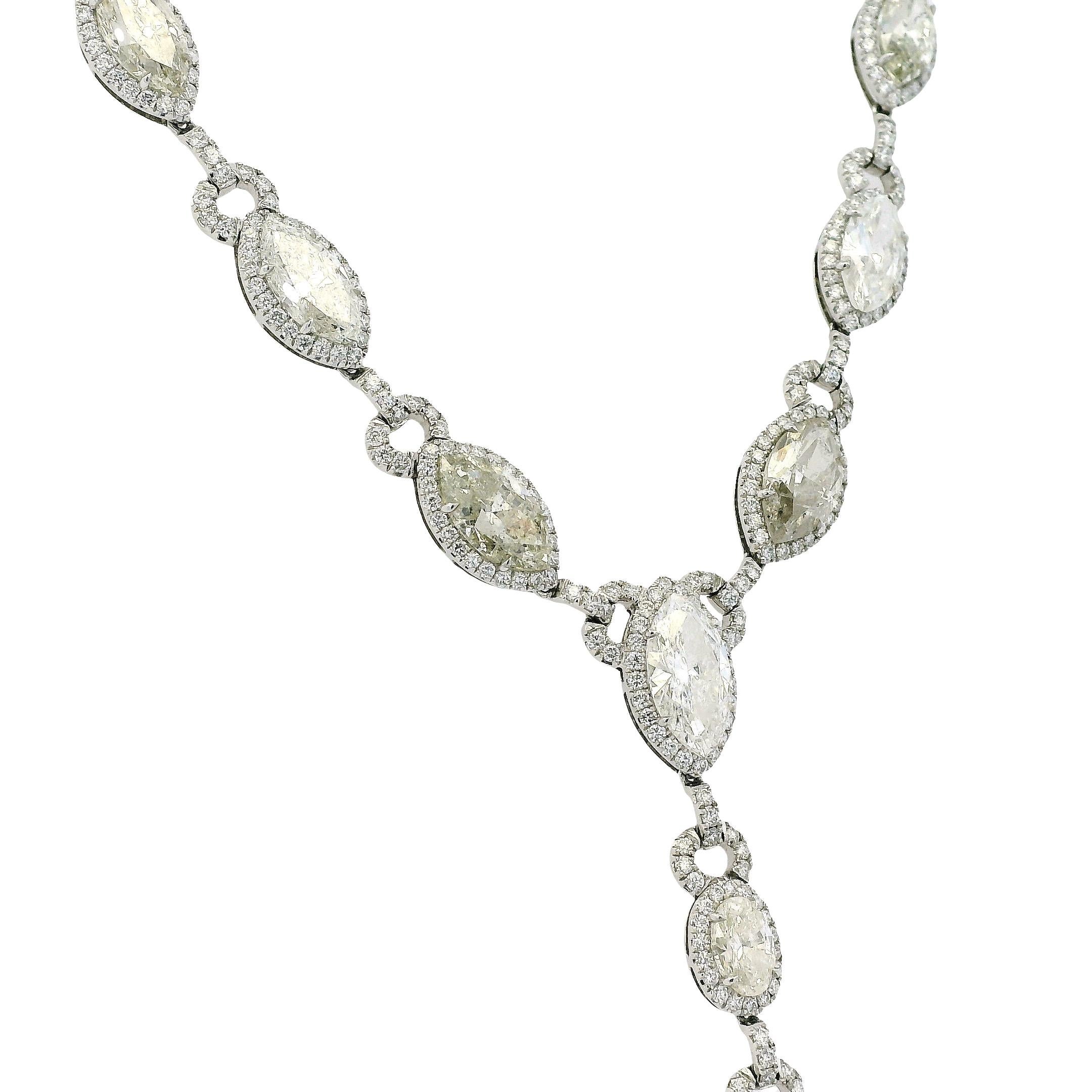 Platino Natural 27.83ctw Collar de Diamantes en Gota Corte mixto en venta