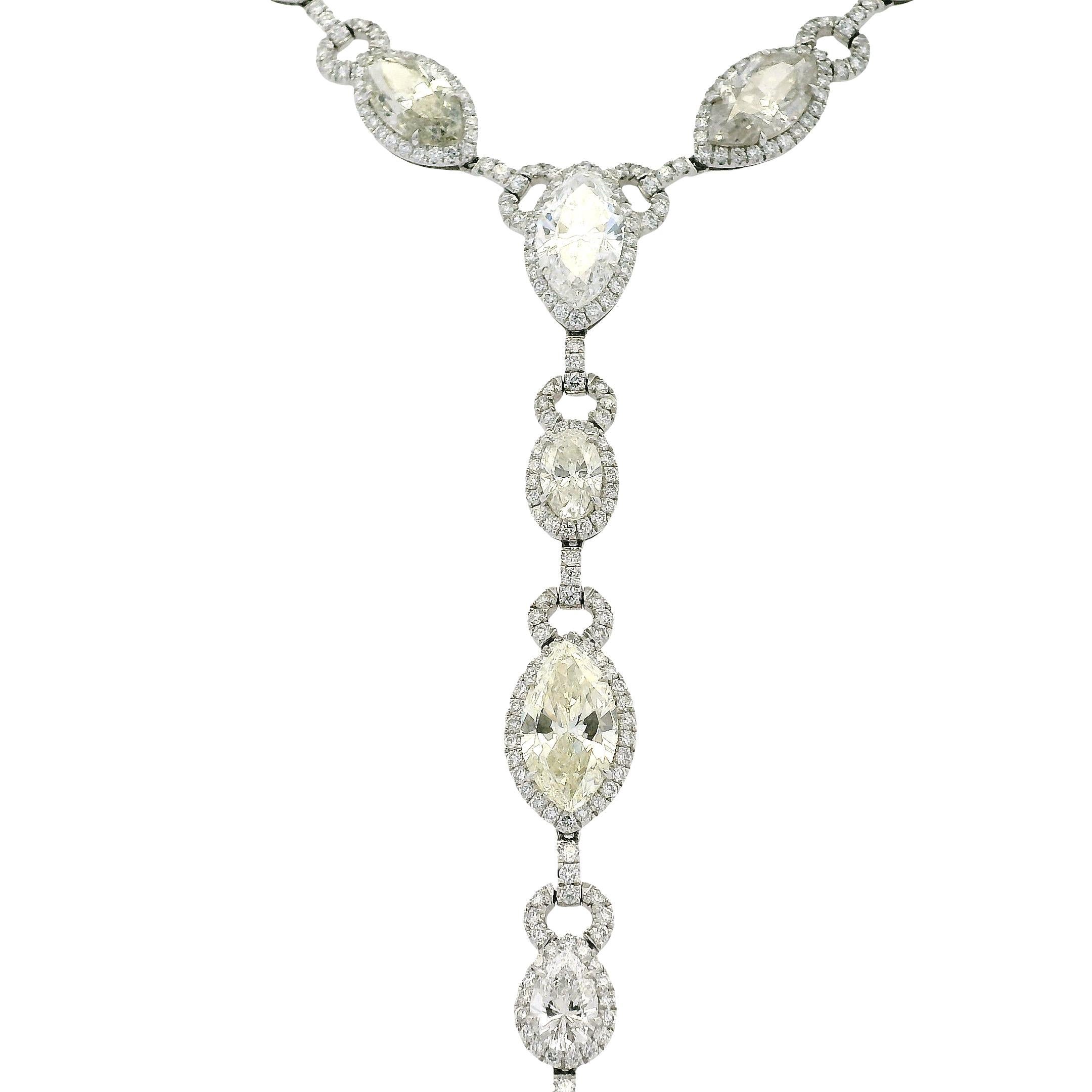 De las mujeres Platino Natural 27.83ctw Collar de Diamantes en Gota en venta