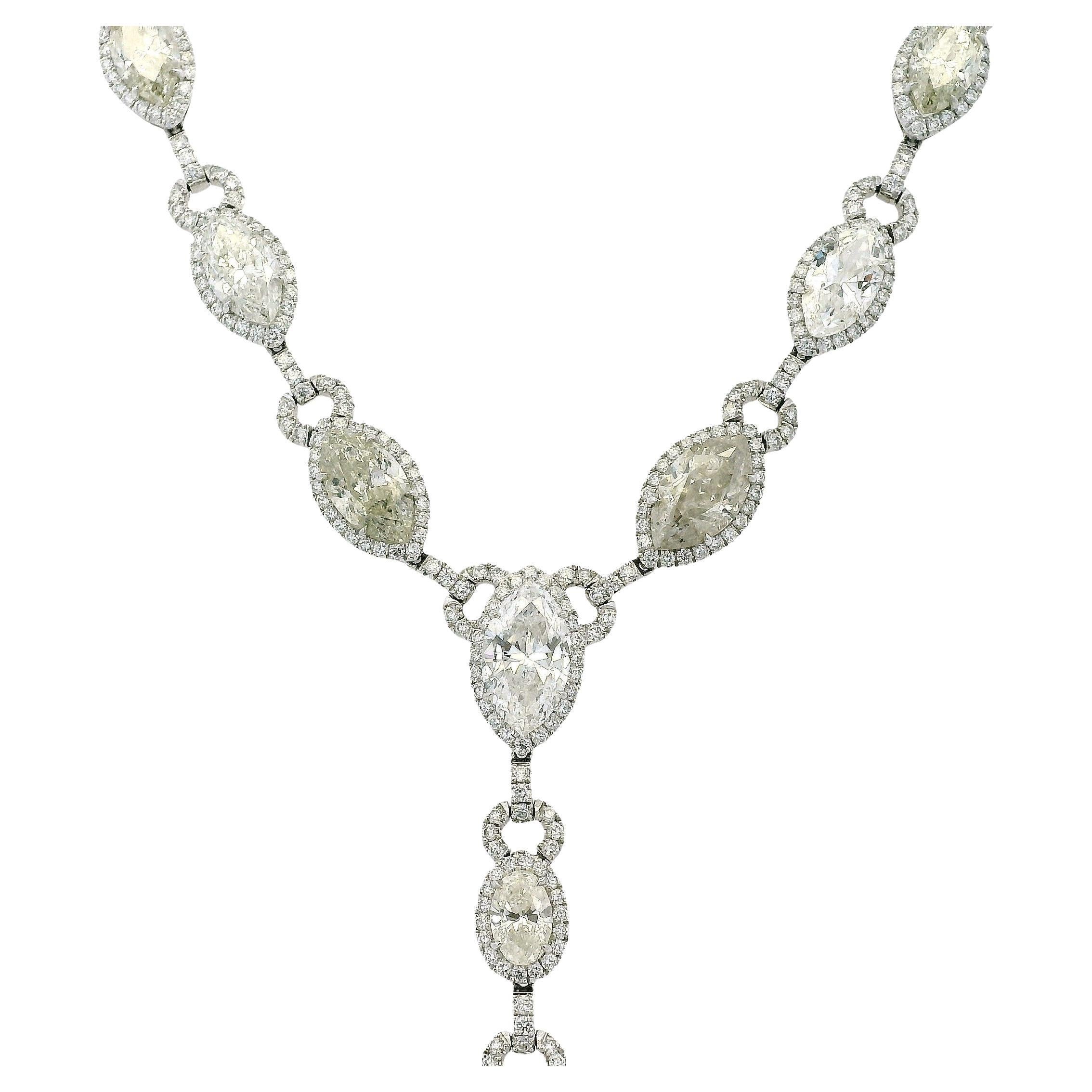 Platino Natural 27.83ctw Collar de Diamantes en Gota en venta