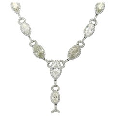 Platino Natural 27.83ctw Collar de Diamantes en Gota