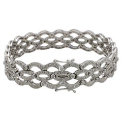 Platinum Natural 3.00 Carat Round Diamond Bracelet