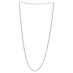 Platinum Natural 4.00 Carat Round Diamond By Yard Chain Necklace