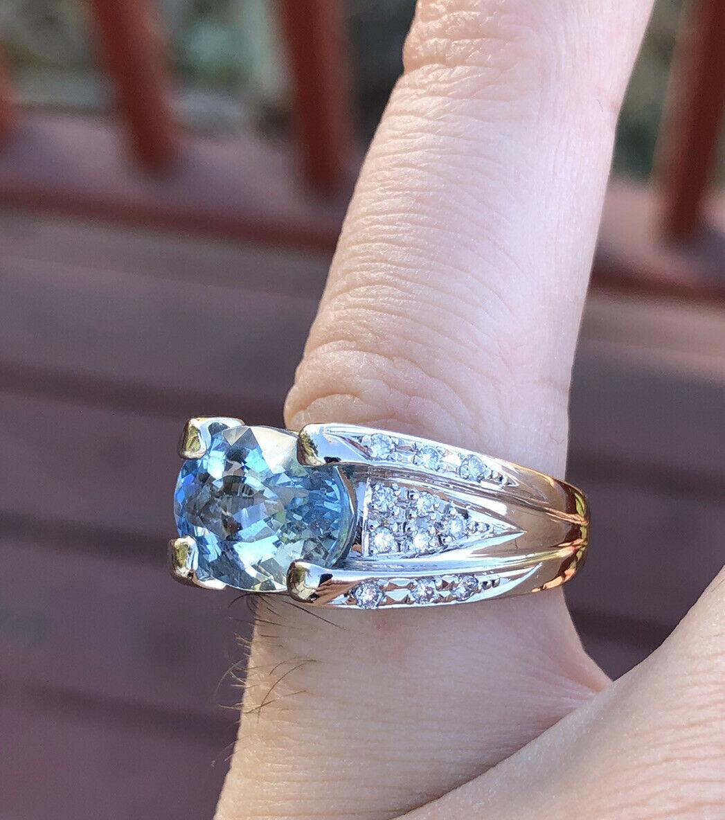 Platinum Natural Aqua Aquamarine & Diamond Ring 4.72ctw 14.6g


For sale is this beautiful aquamarine and diamond ring.
The ring is crafted in platinum.
The center stone is a 4.42 ct natural aquamarine
and 0.30 cts of diamonds G-H VS
Perfect worn