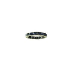 Anello di platino con zaffiro blu naturale per l'eternità misura 5,5 #21698