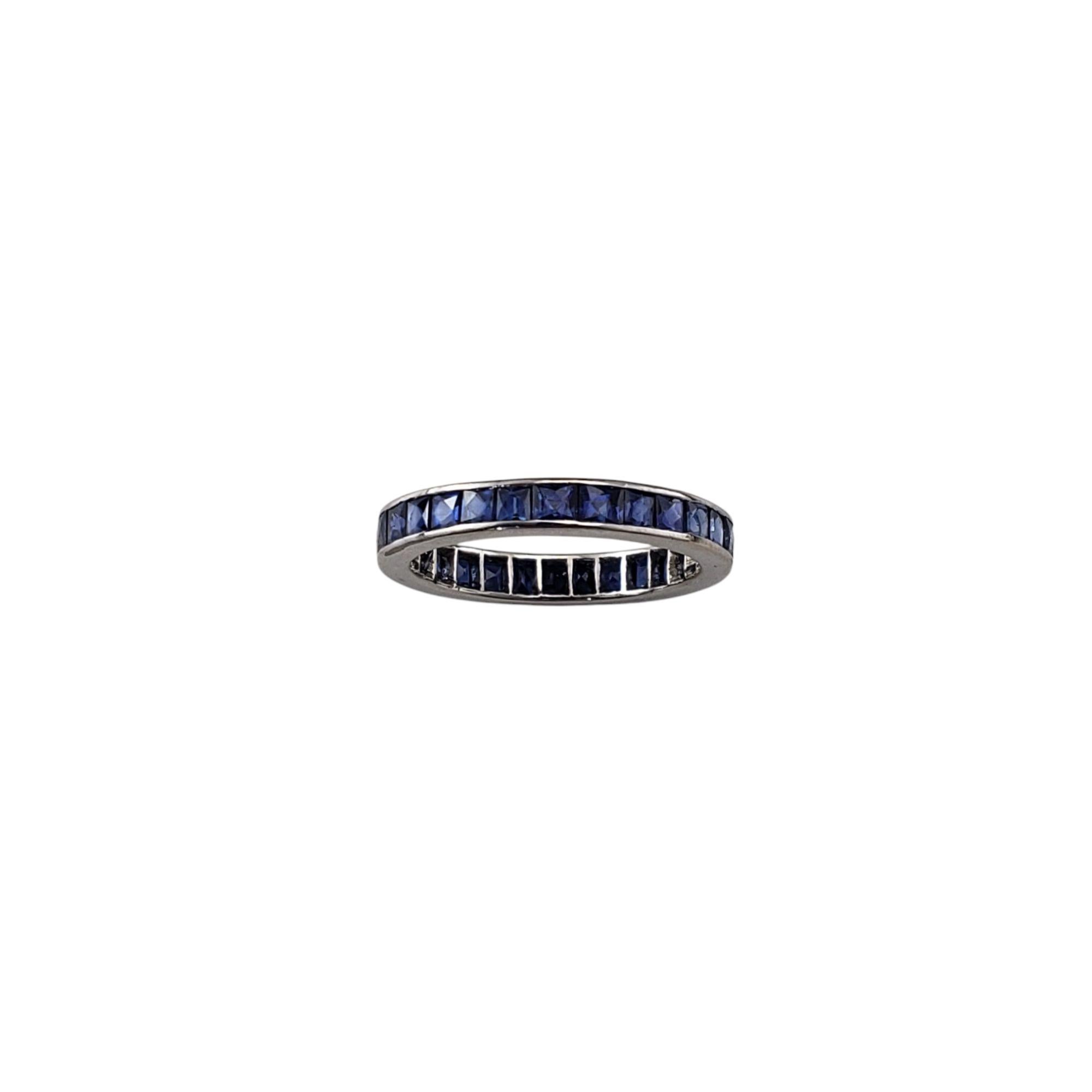 Platinum Natural Blue Sapphire Eternity Band Ring Size 5.5-5.75 #21677