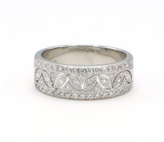 Platinum Natural Diamond .30 Carat 6.5MM Band Ring