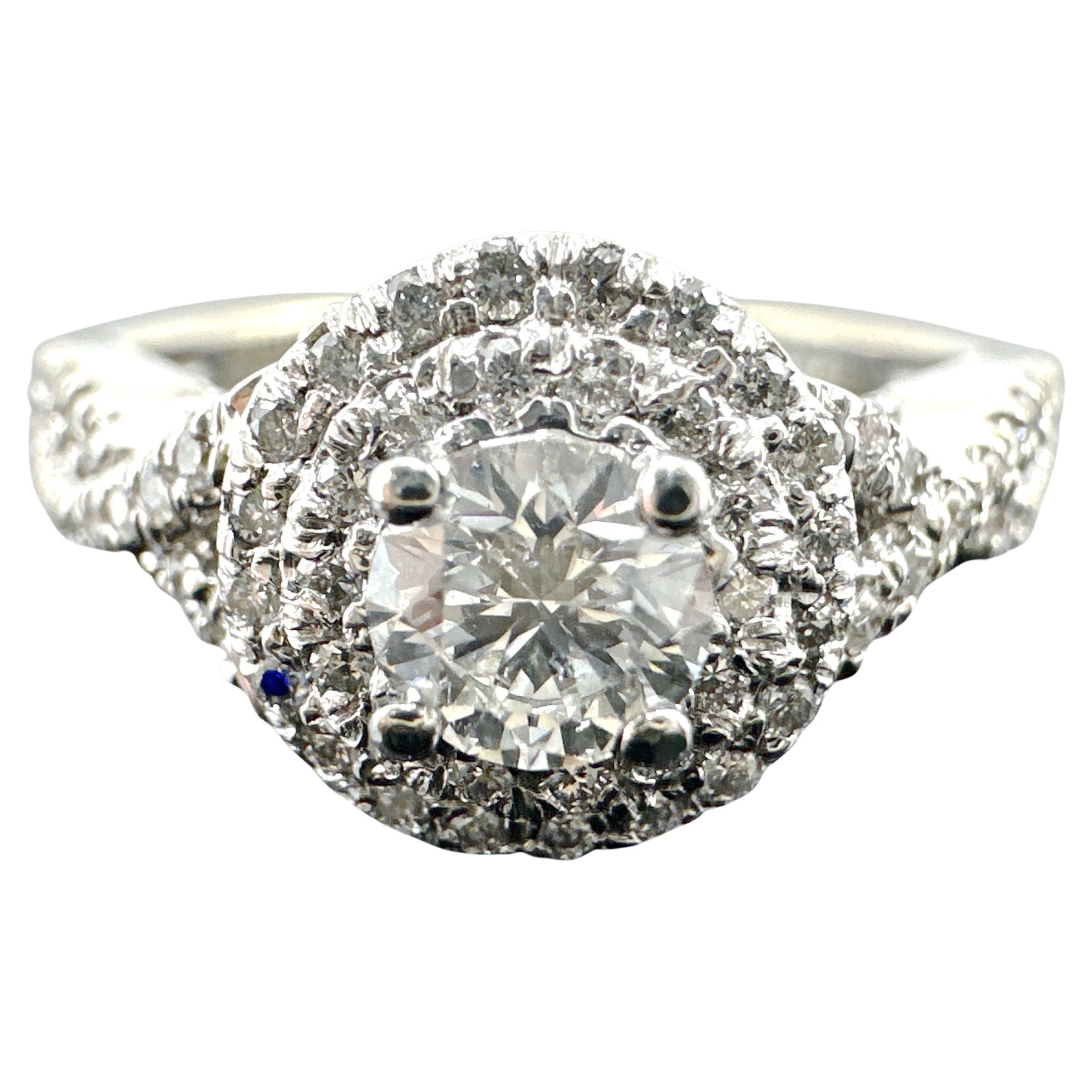 PLATINUM Natural Diamond Cluster Ring 0.67TCW