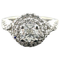 Anillo de racimo de diamantes naturales de PLATINO 0,67 TQW