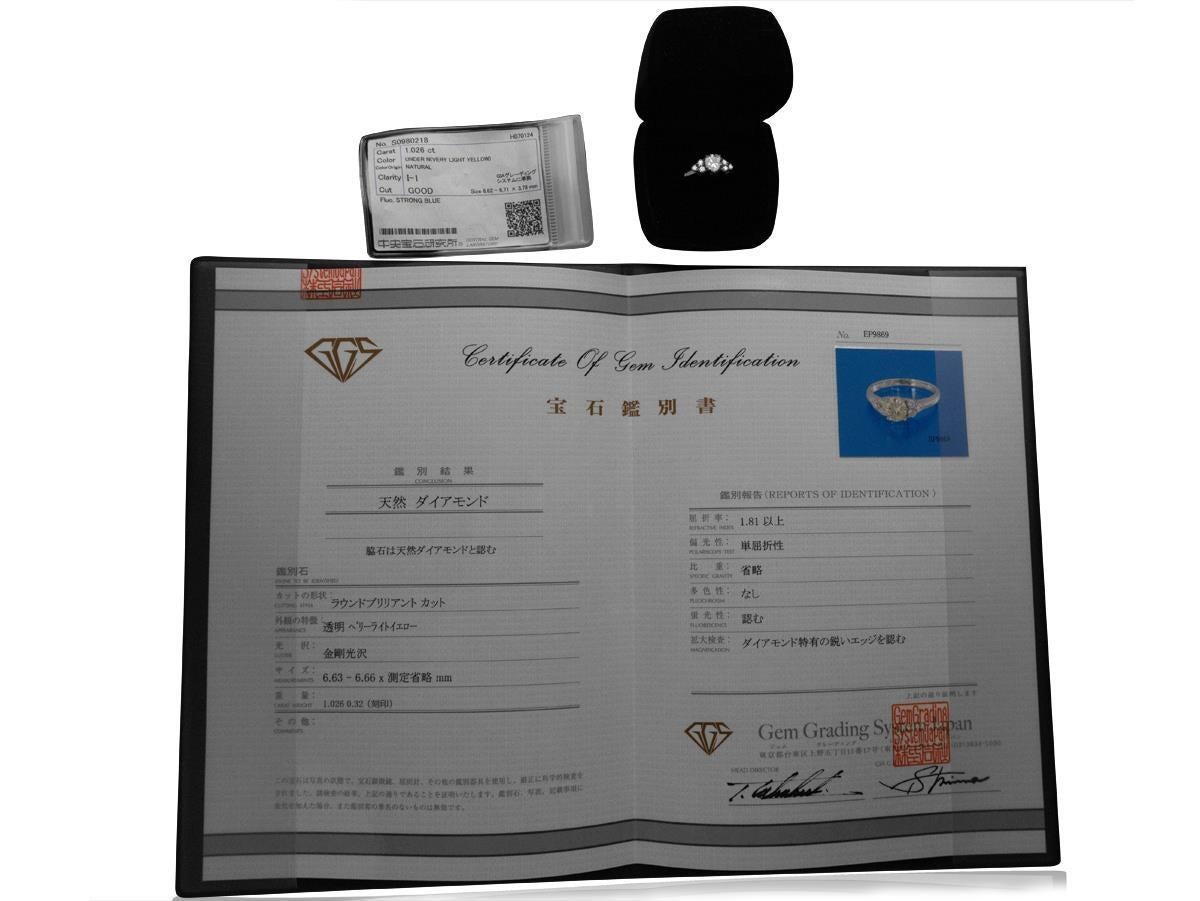 Anello di fidanzamento in platino e diamanti naturali, 1,35 CT TDW - Valutazione $8800 in vendita 5