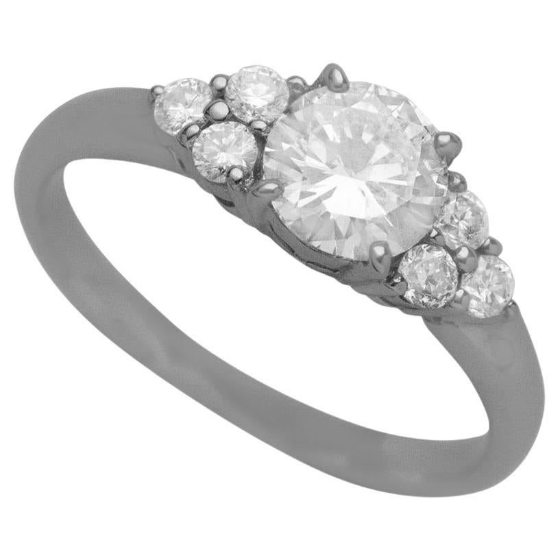 Anello di fidanzamento in platino e diamanti naturali, 1,35 CT TDW - Valutazione $8800 in vendita