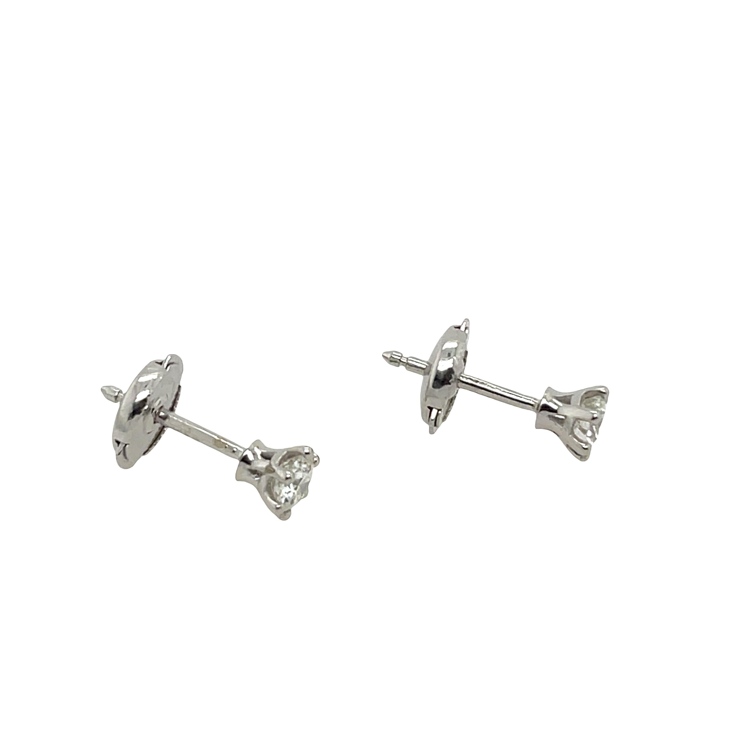 da uomo o donna Orecchini in platino con diamanti naturali, 0,31ct e 0,30ct H/SI2 in vendita