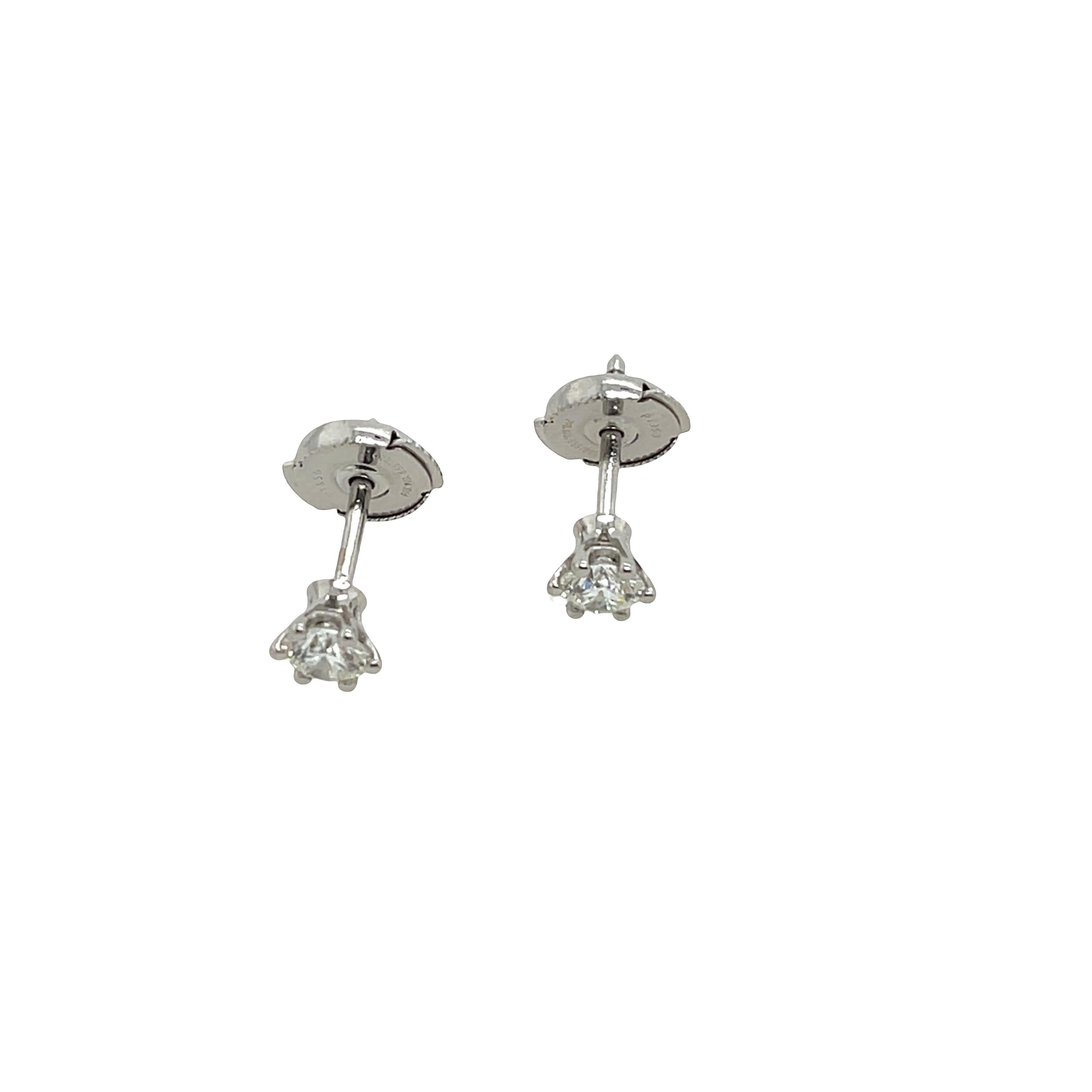 Orecchini in platino con diamanti naturali, 0,31ct e 0,30ct H/SI2 in vendita 1
