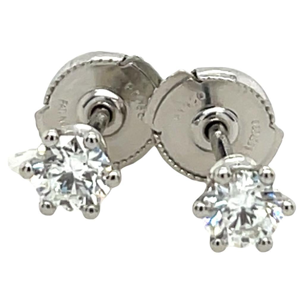 Orecchini in platino con diamanti naturali, 0,31ct e 0,30ct H/SI2