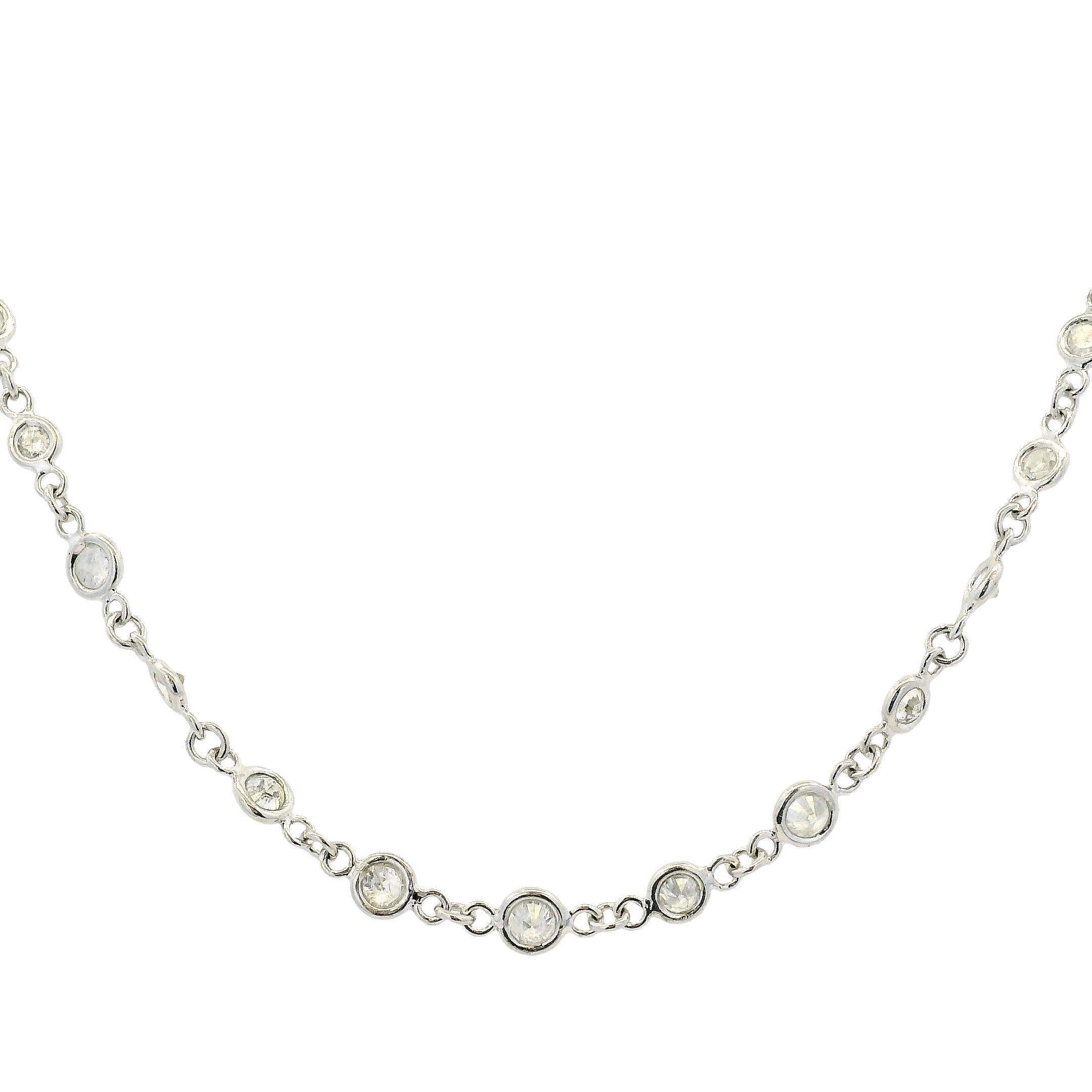 Collana con diamanti naturali in platino in vendita 3