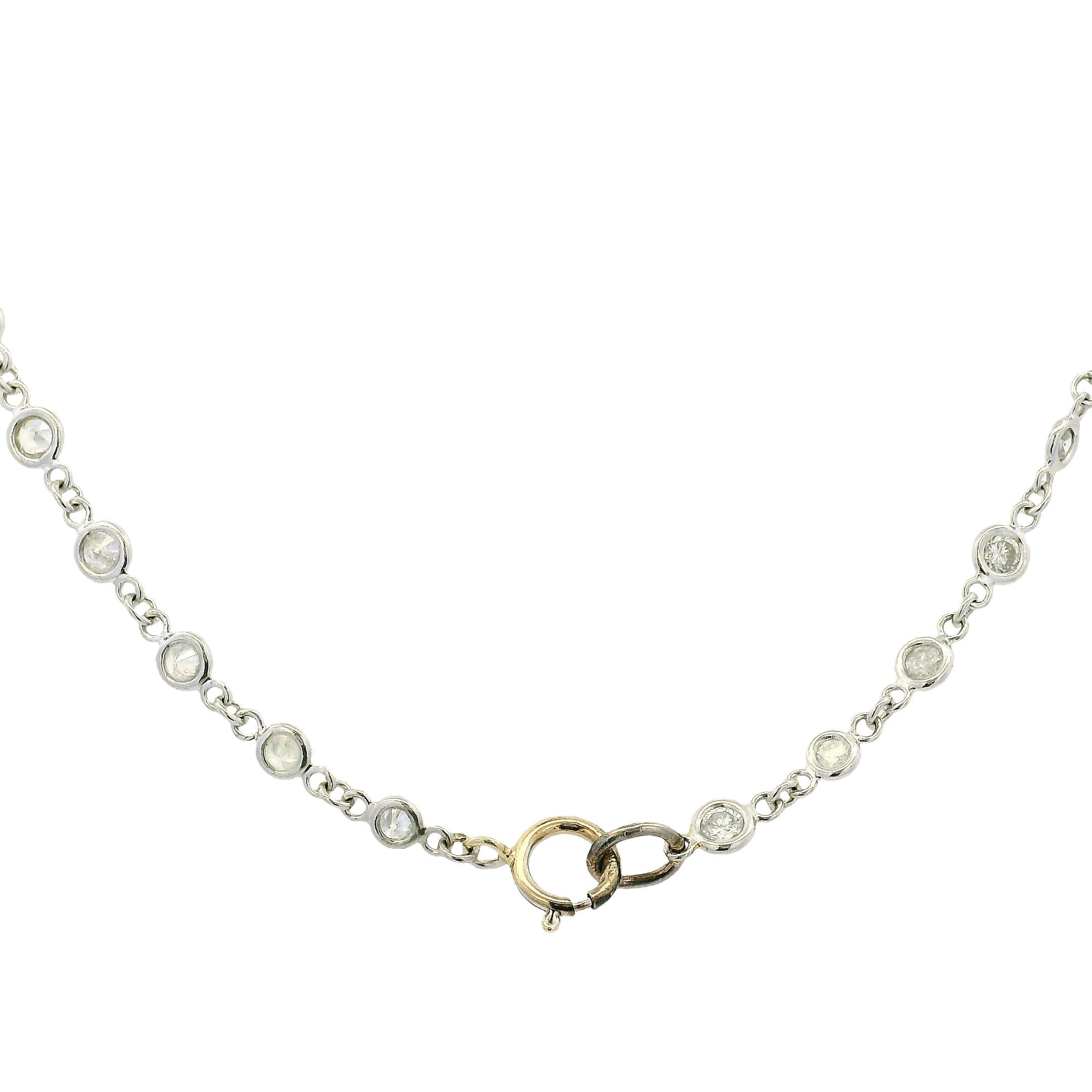 Collana con diamanti naturali in platino in vendita 4