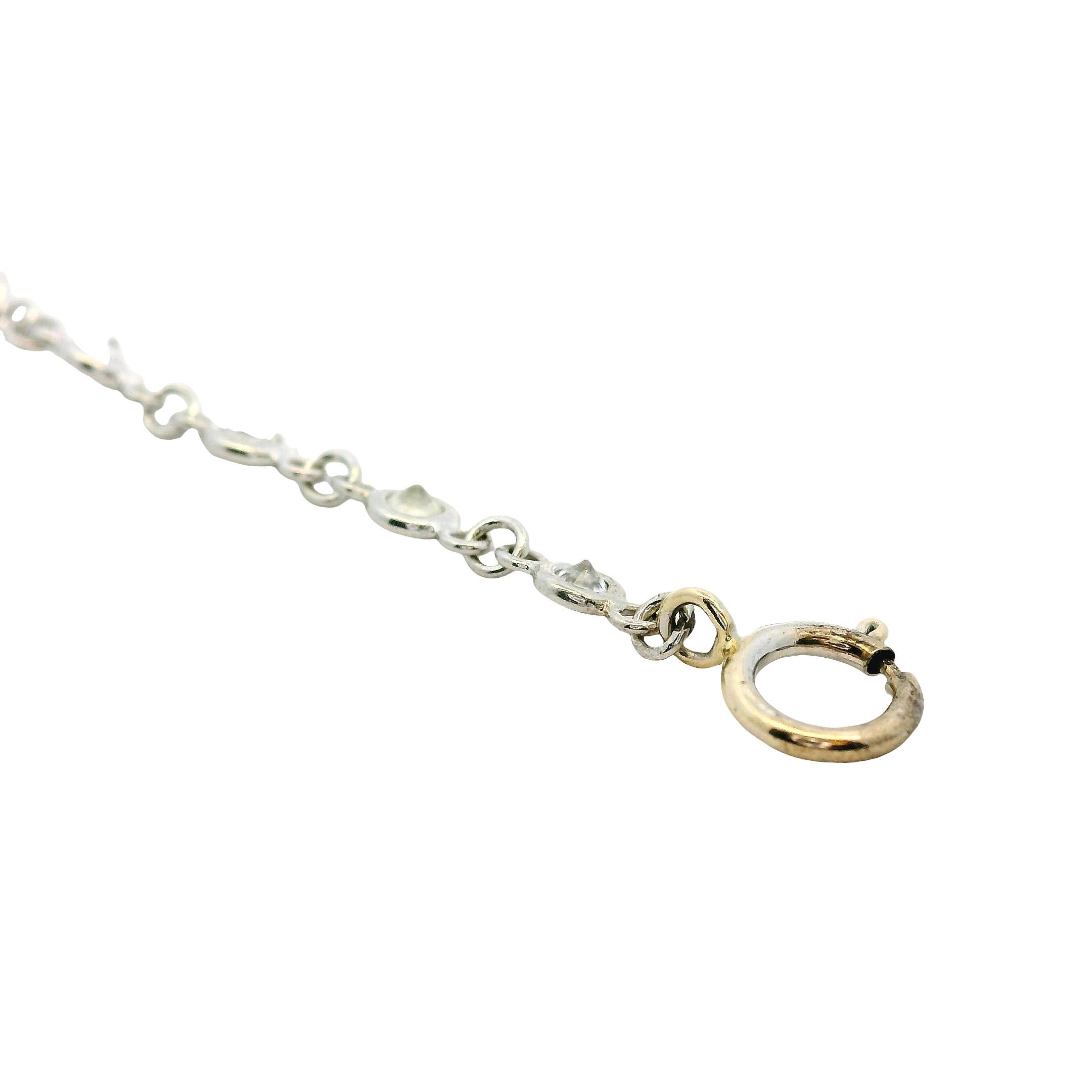 Collana con diamanti naturali in platino in vendita 6