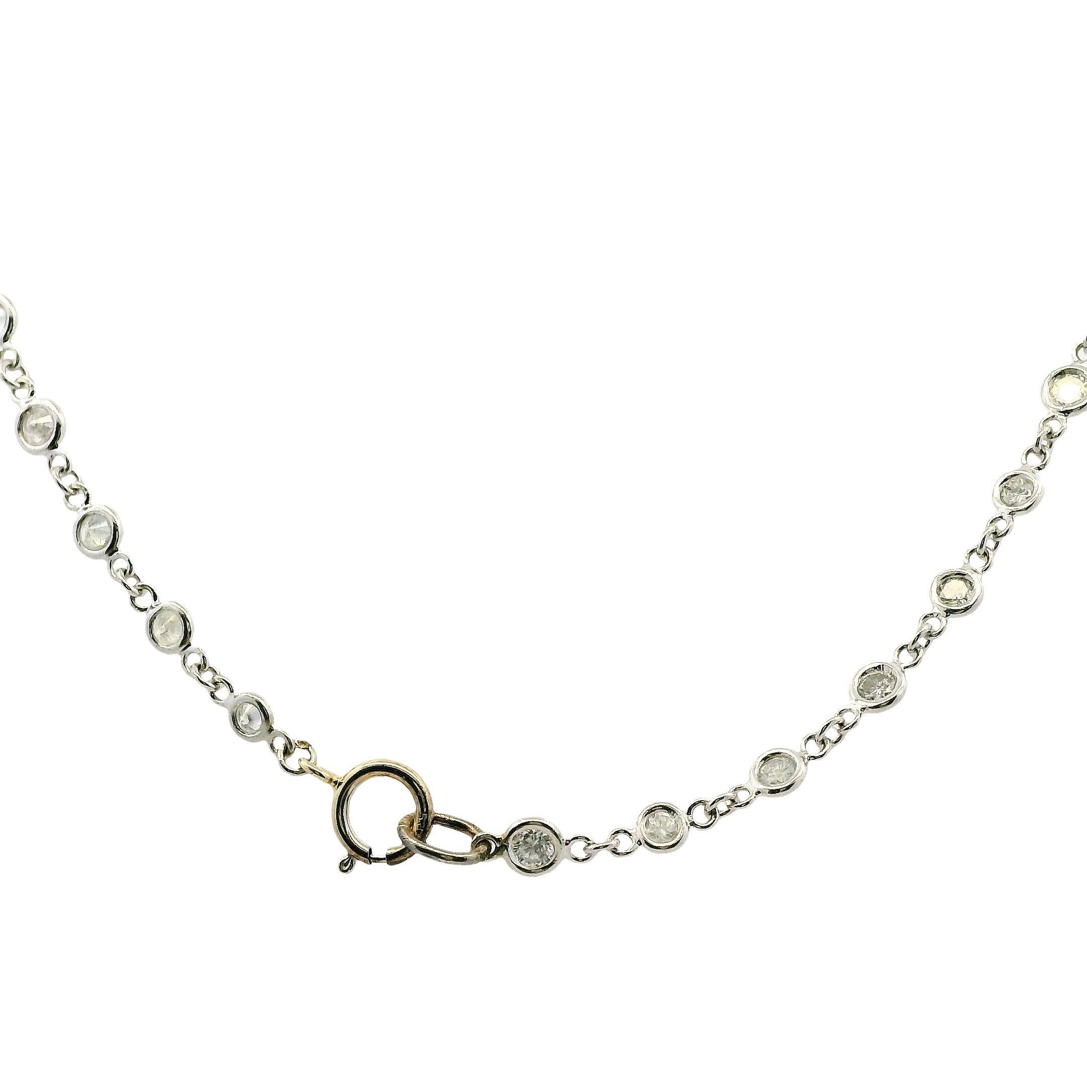 Collana con diamanti naturali in platino in vendita 1
