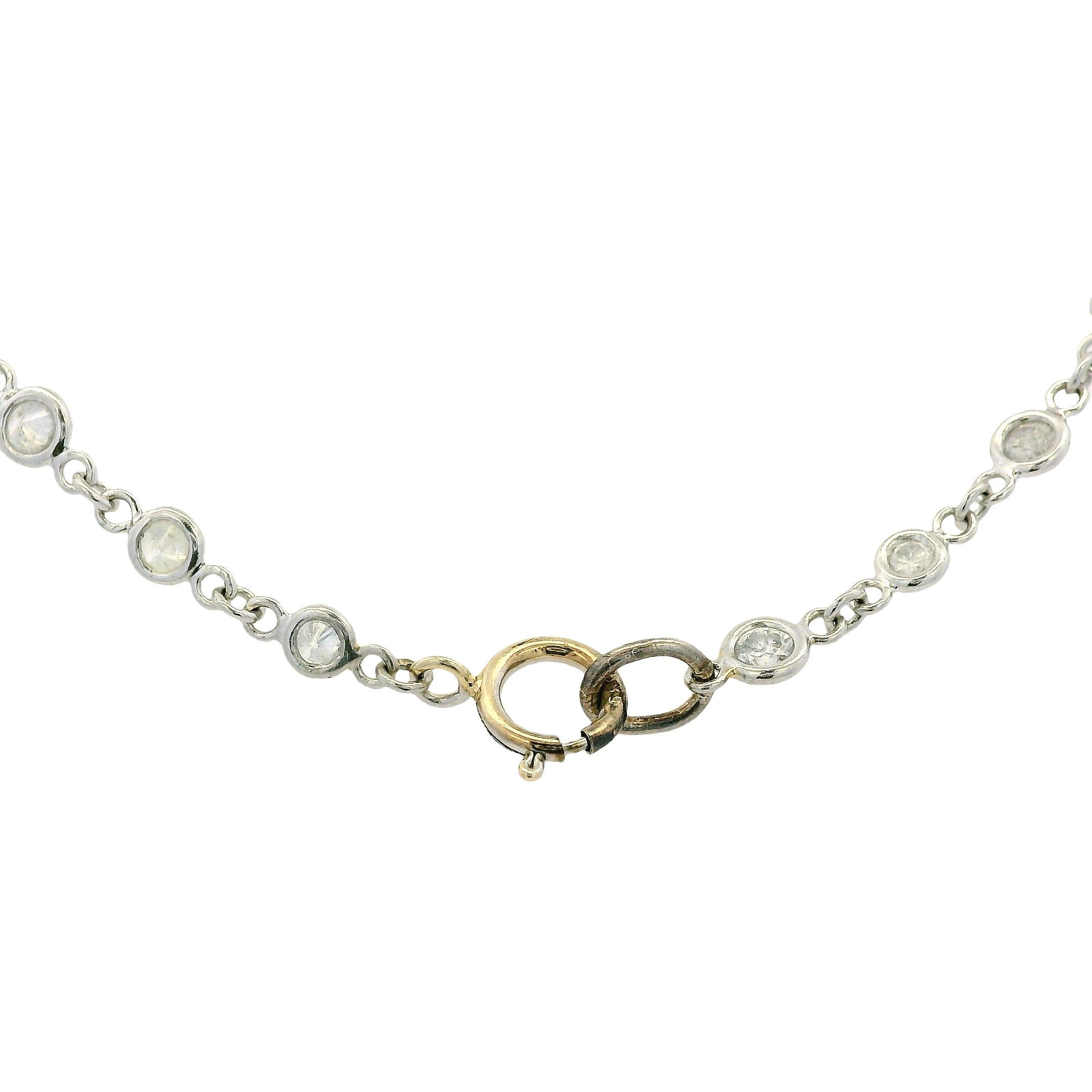 Collana con diamanti naturali in platino in vendita 2