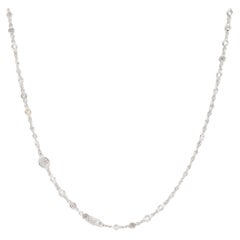 Platinum Natural Diamonds By The Yard Necklace