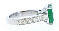 Platinum Natural Emerald & Diamond Ring 3.06ctw 7.6g