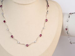 Collana girocollo in platino con rubino naturale e diamanti, 16,5", R4709