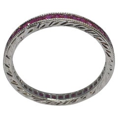 Platinum Natural Ruby Channel Set Eternity 2 Mm Band 2.5 Gram Size 6.5