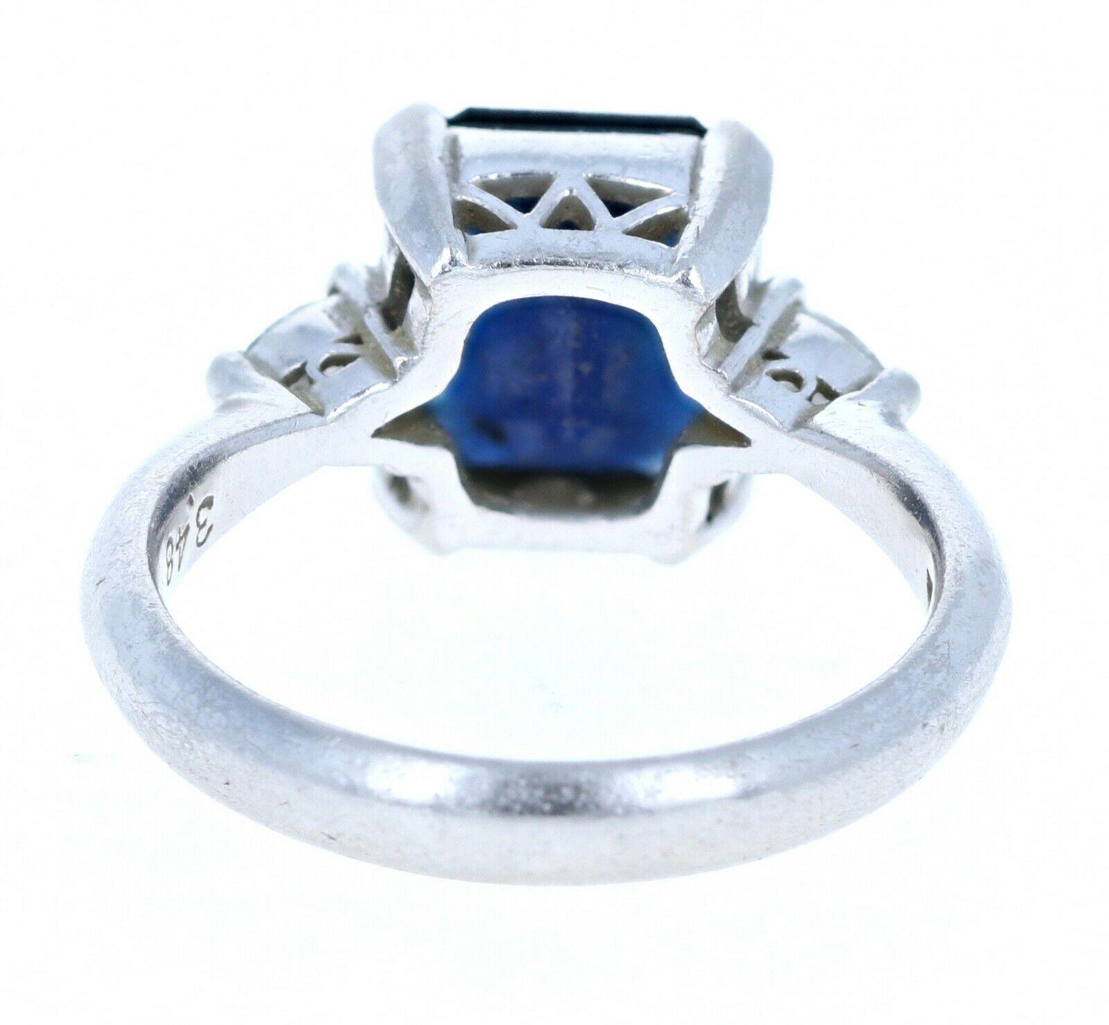  Beautiful sapphire & diamond ring 

Very elegant for everyday wear !! 

Approx 0.24 ctw of G-H, VS diamonds 

Sapphire approx ct 3.48



Size 6.25

Weight 7 grams

