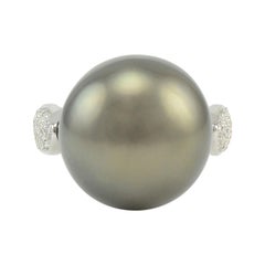 Platinum Natural South Seas Pearl Ring