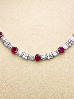 Platin-Halskette mit 16,82 Karat Rubinen und 10,02 Karat Diamanten