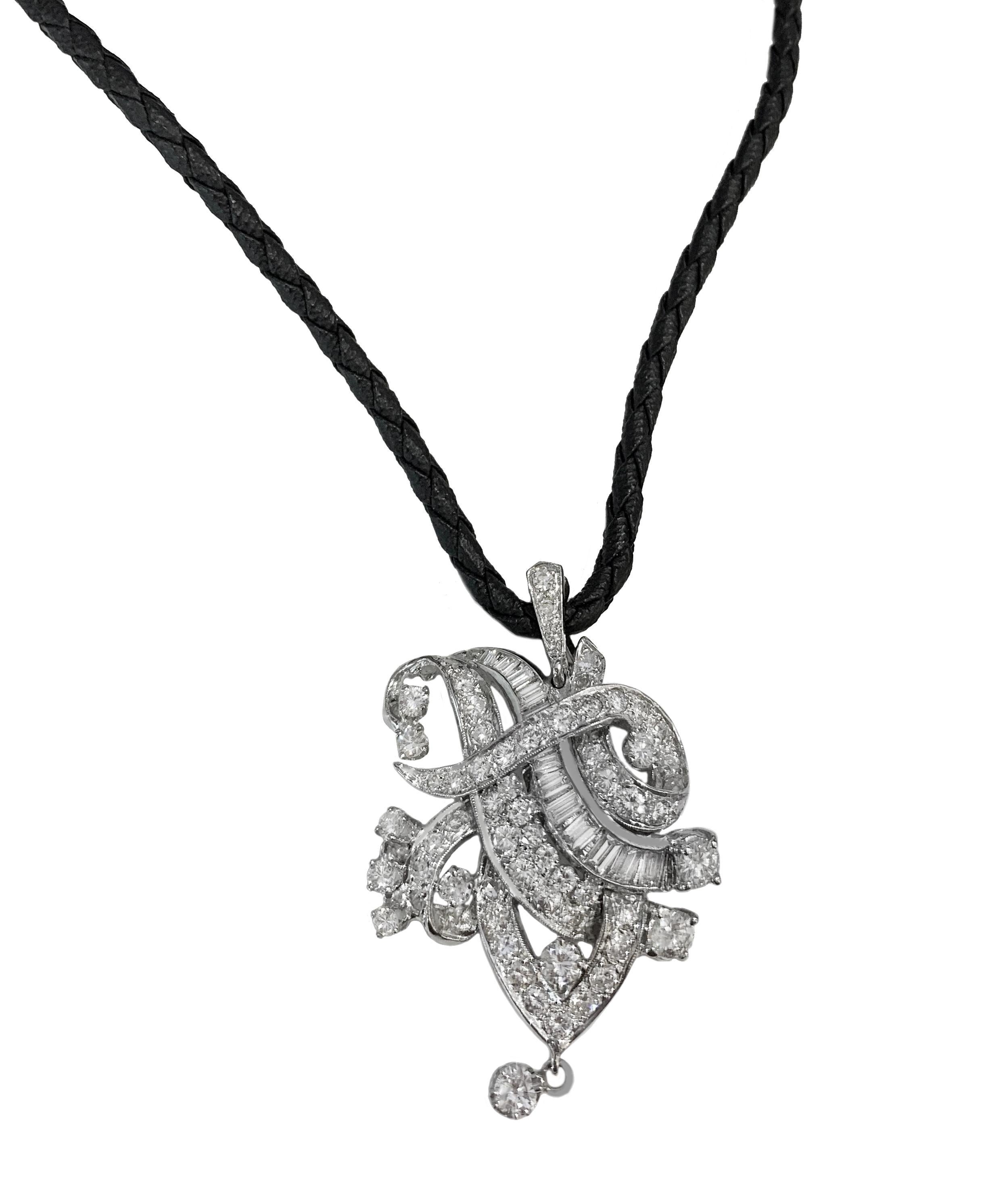 Collana in platino con 4,95 carati di diamanti In condizioni Nuovo in vendita a New York, NY