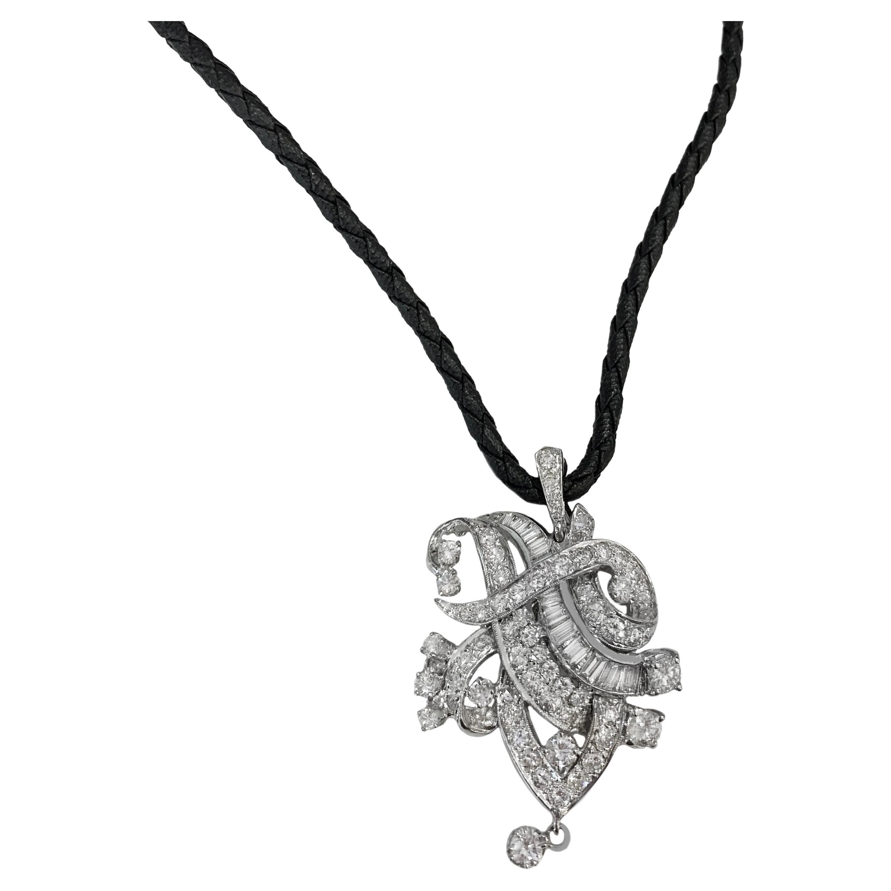 Collier en platine avec diamants de 4,95 carats