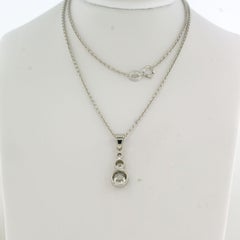 Platinum Necklace with Old Mine-Cut Diamond Pendant, 1.35ct, 1990