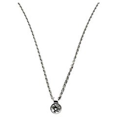 Platinum Necklace+Pendant with Brilliant Cut Diamond 0.11 ct F-vs