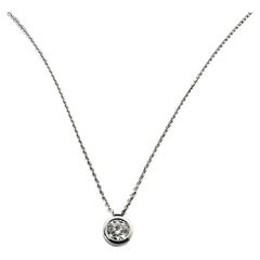 Platinum Necklace+Pendant with Brilliant Cut Diamond 0.35 ct F-vs1