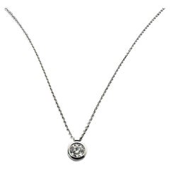 Platin-Halskette+Anhänger mit 0,35 Karat Diamant im Brillantschliff F-vs1