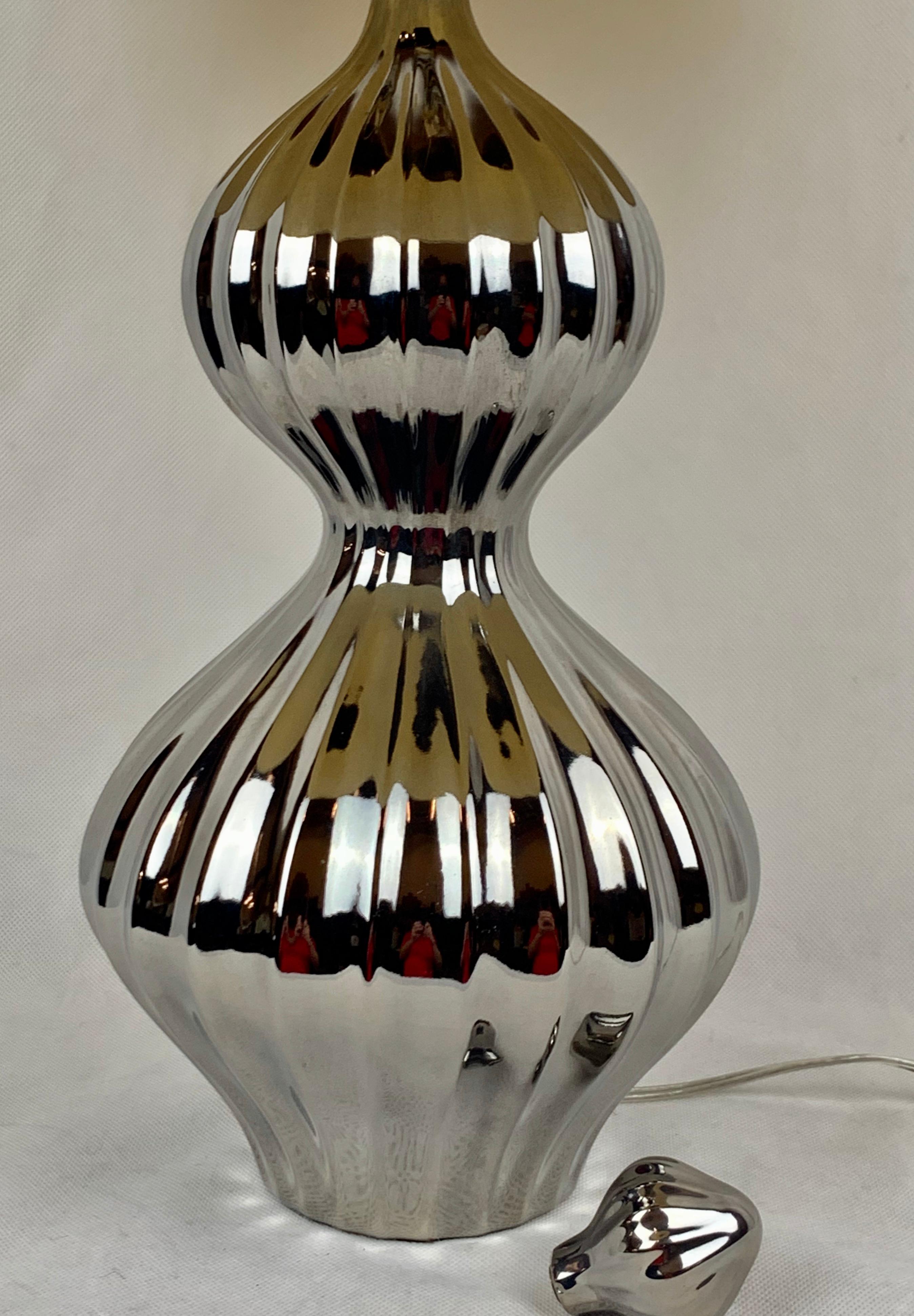 Glazed Platinum Nelson Table Lamp by Jonathan Adler