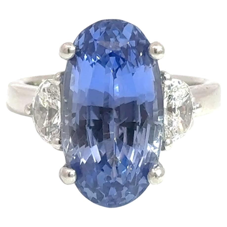 Platinum No-Heat GIA Certified Sapphire and Diamond Ring – 9.61 Carats
