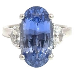 Platinum No-Heat GIA Certified Sapphire and Diamond Ring – 9.61 Carats